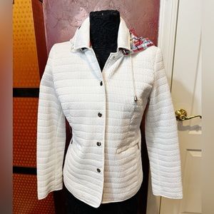 NWOT Aeros White Puckered Jacket with Removable Hood